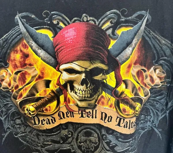 Vintage DISNEY WORLD Pirates Of Caribbean Dead Men Tell No Tales Shirt 2xl - Image 4