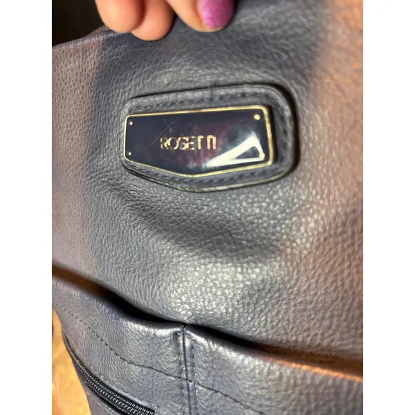 Rosetti Navy Blue Pebble Faux Leather Crossbody Bag Organizer Purse Silver Tone - Image 4