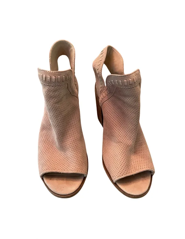 Peep Toe Suede Block Heels Size 8 - Image 2