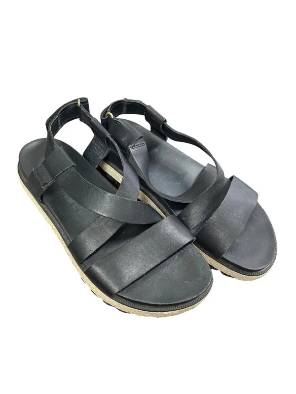Sorel wms black leather open toe casual sandals shoes sz8 SKU 9997 - Image 16