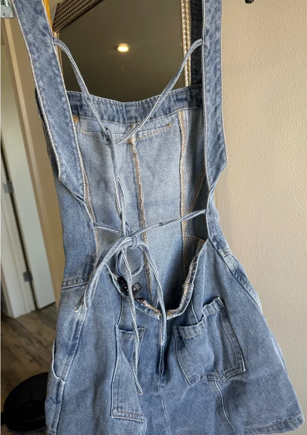 Blue Blush Denim Romper - Image 4