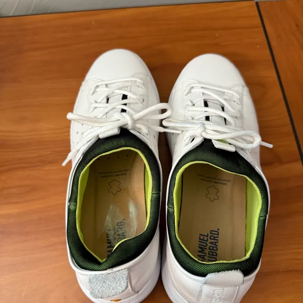 Samuel Hubbard Women's Flight Sport White Leather Sneaker Casual Green Detail W8 - Image 3