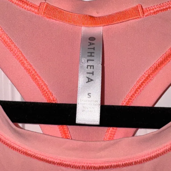 57‎ | Athleta High Neck Racerback Athletic Tank Top Coral Pink Womens Small - Image 3