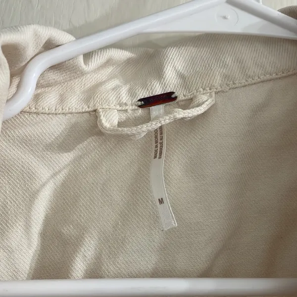 Free People White Distressed Cropped Jacket - Image 2