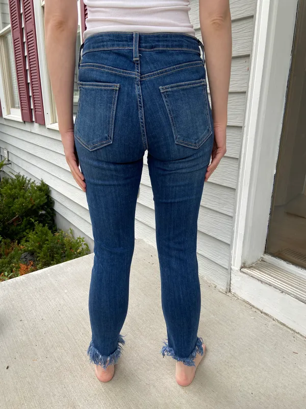 Just Black Medium Wash Denim Frayed Hem - Image 2