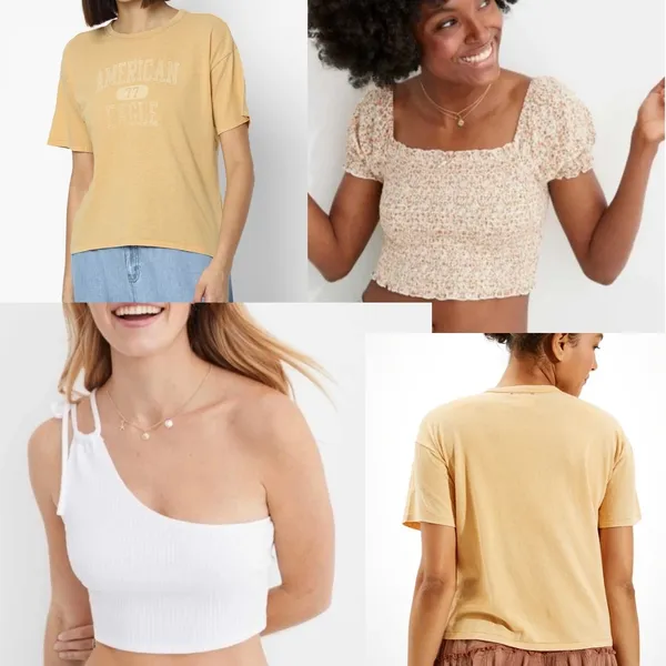 NWT American Eagle & Aerie Lot of 3 Tops Cropped Tee Smocked Set Bundle Sz XL - Image 2