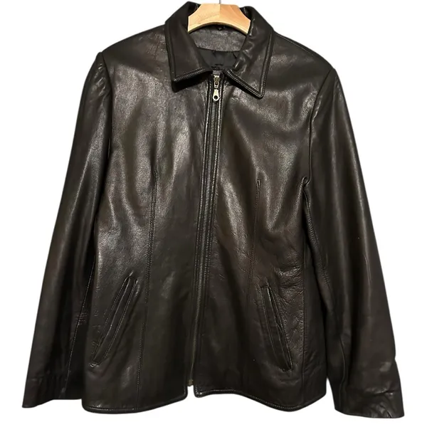 Tuskany Vintage Women’s Size M Black Leather Jacket - Image 2
