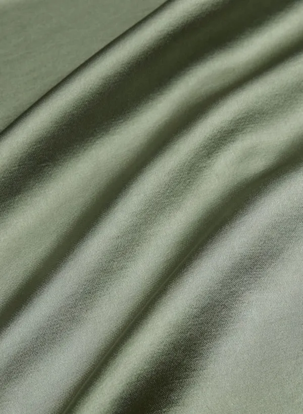 Wilfred aritzia Madelyn square neck Smokey sage green Midi dress Sz 10 Elegant - Image 15