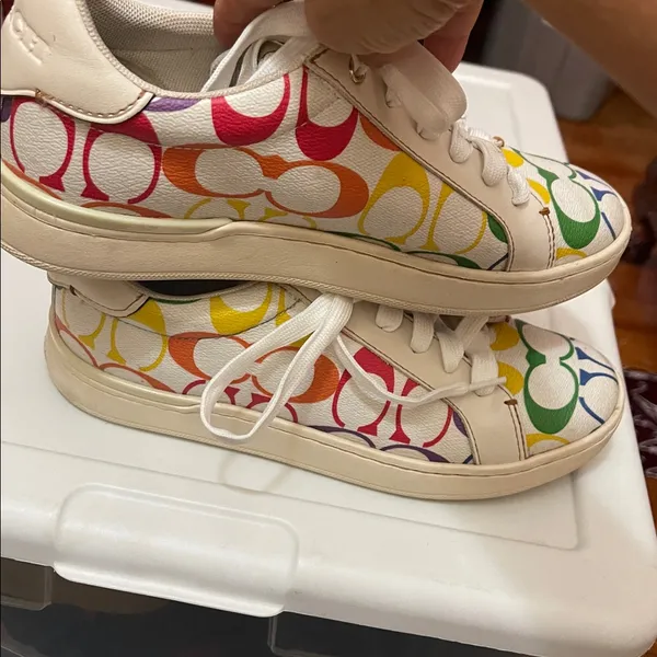 Coach Clip Low Top Sneaker In Rainbow Signature Canvas 6.5 - Image 6