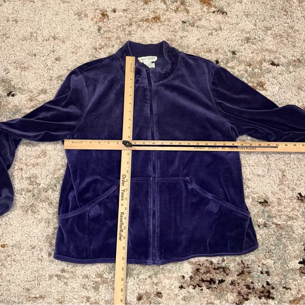Velvet purple Jumpsuit with Jacket Size L - Image 10