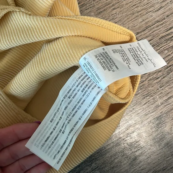 Abercrombie & Fitch Pale Yellow Orange Ribbed Bodysuit S - Image 3