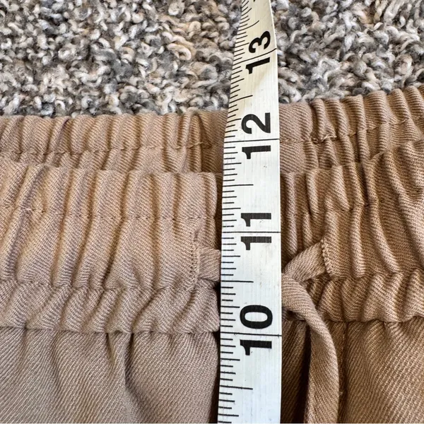 Zara Tan Straight Leg Drawstring Trouser Dress Pants Women’s S Casual Pull On - Image 3