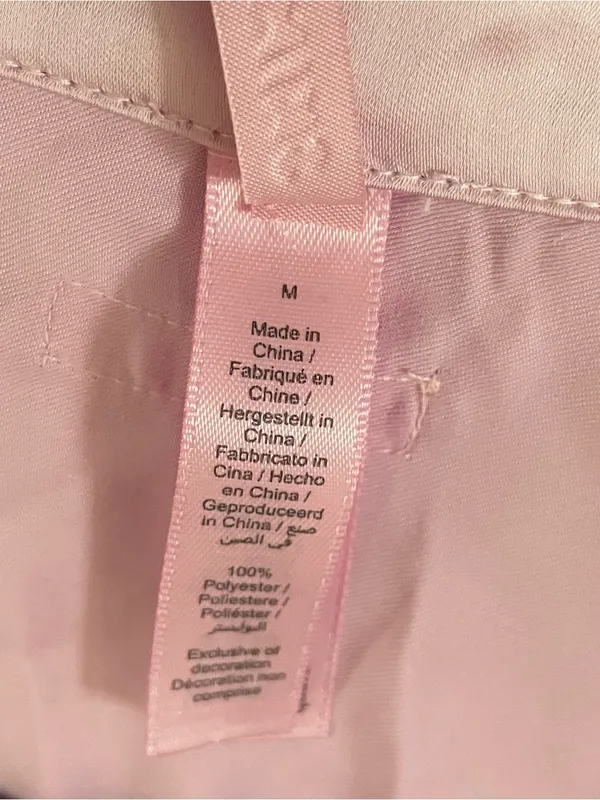 SKIMS Woven Shine Long Sleeve Sleep Set Pajamas Pink Rose Size M NWT - Image 15