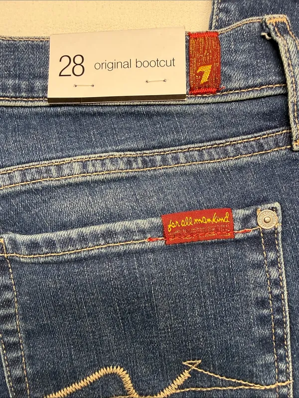 7 For All Mankind The Original Bootcut Low-Rise Women's Dark Blue Jeans - Image 10