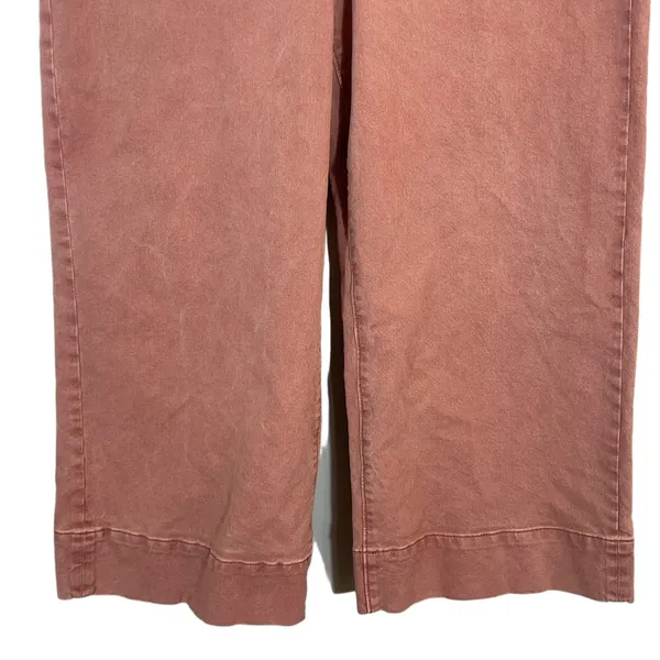 Ann Taylor The Wide Leg Solid Crop Pants Pink Terracotta Boho High Rise Size 16 - Image 3