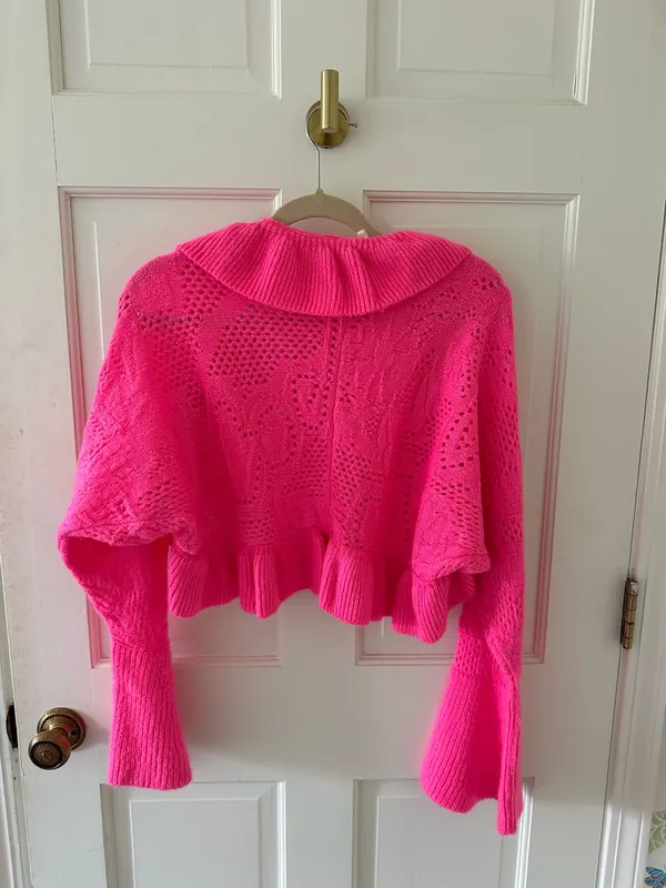 Hot Pink Anthropologie Pink Sweater - Image 2