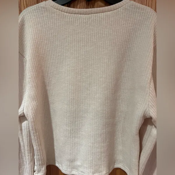 ZARA Beige Ecru Crocheted‎ Long Sleeve Sweater Sweatshirt Top Shirt Size Small - Image 15