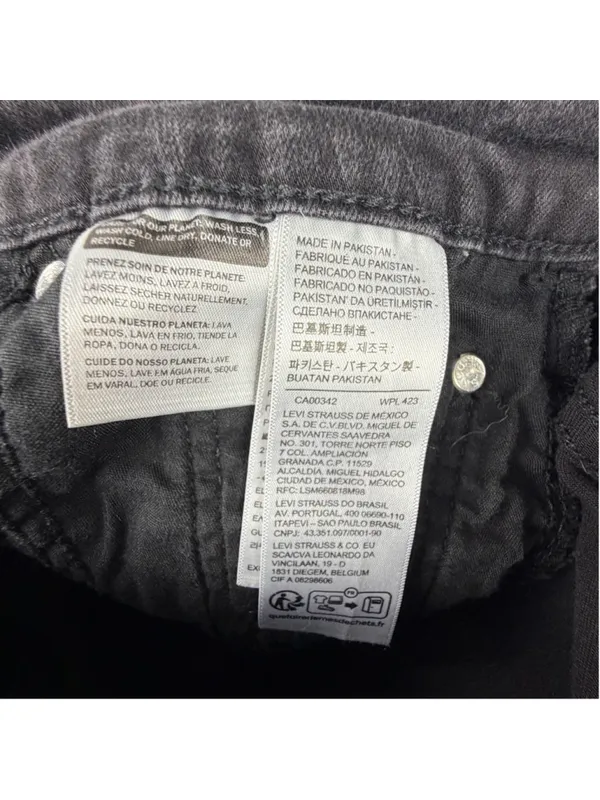 Levis 725 High Rise Bootcut Jeans 29 Black Stretch Denim Pants Leg Capsule - Image 4