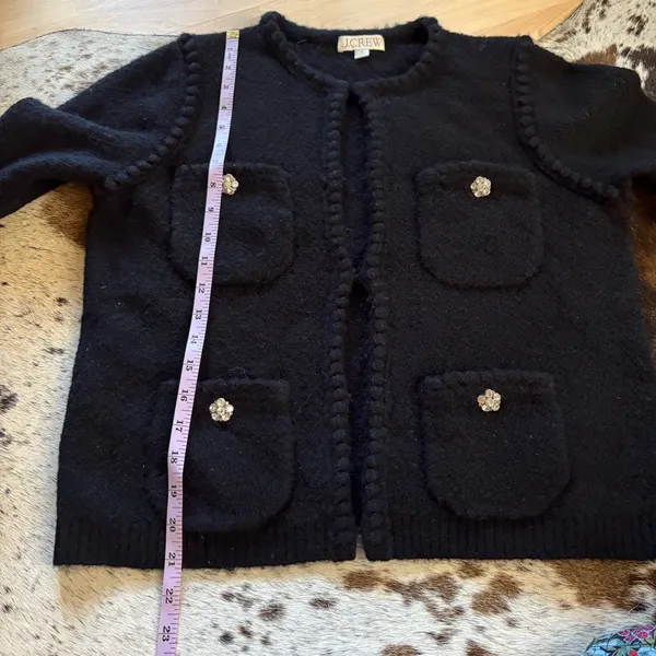 J CREW Odette Sweater Cardigan Lady‎ jacket with Jewel Buttons Size Small - Image 9