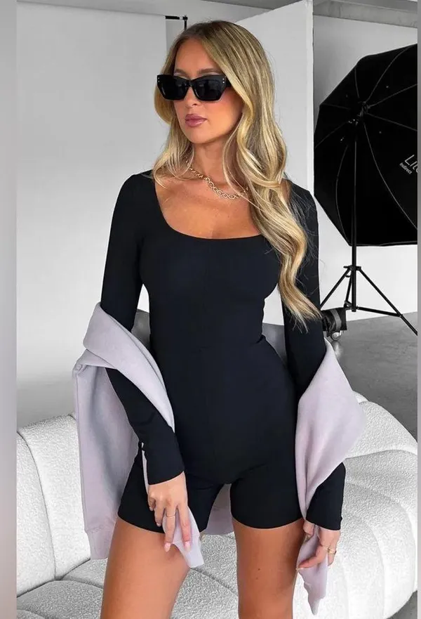 White Fox Under My Spell Long Sleeve Playsuit - Image 8