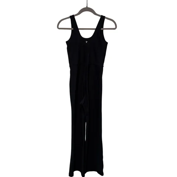 Old Navy Women's PowerSoft Go-Dry Black Flare Leg Jumpsuit XS - Image 9