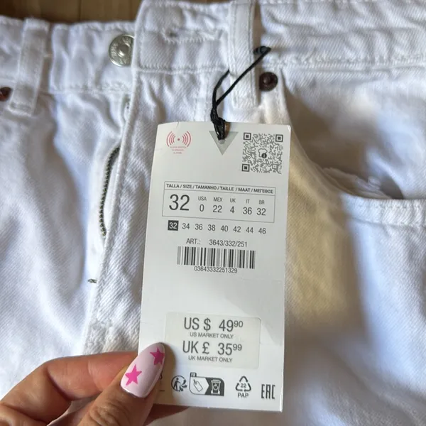 Zara White Denim Pants - Image 3