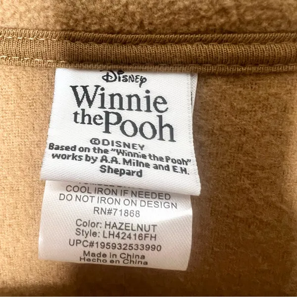 Disney Winnie the Pooh Character Fleece Button-Up Shacket Shirt Jacket Size XL Hazelnut - Image 10