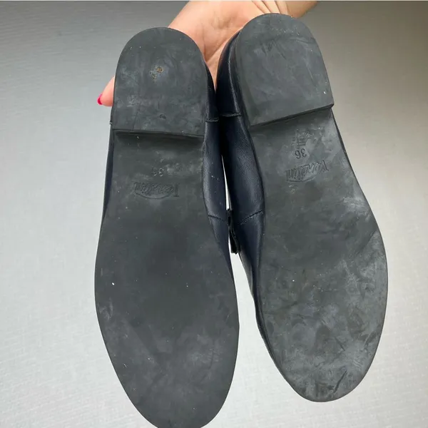 Venettini | Navy Blue‎ Hand Made Leather Loafers with Silver Detail - Image 4