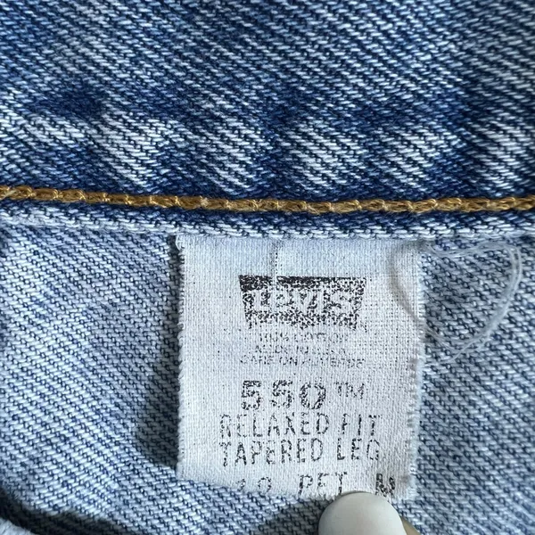 Levi's 550 Relaxed Fit Distressed Tapered Leg Jeans Blue Grunge 90s Size 10 PET - Image 6