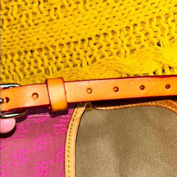 Vintage Y2K Pink Canvas Monogram and Leather Dooney & Bourke Crossbody Bag - Image 14