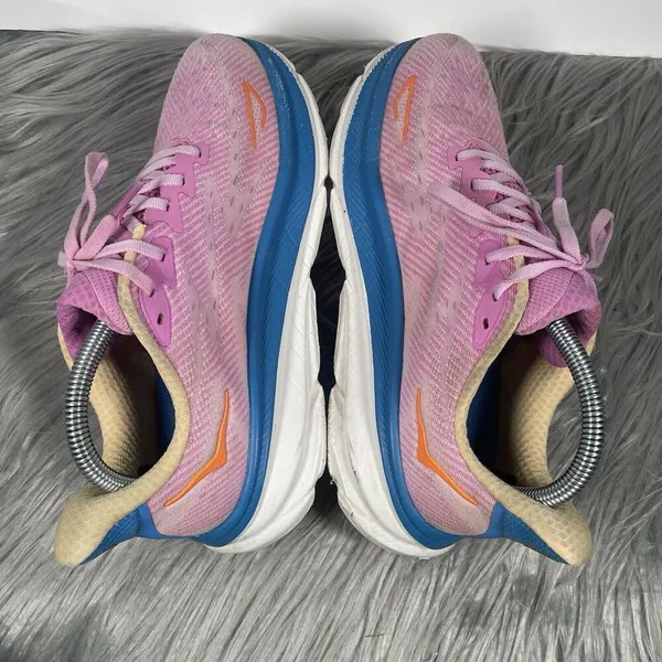 Hoka One Clifton 9 Womens Size 8 Shoes Pink Running Sneakers Athletic - Image 6