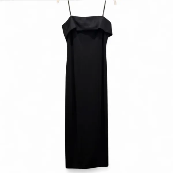 Vintage Alex Evenings Spaghetti Strap Black Formal Dress - Image 2