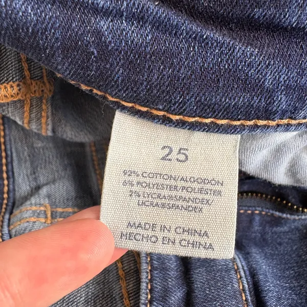 BKE Payton‎ Universal Fit Mid-Rise Ankle Skinny Jeans Dark Wash Chewed Hem 25 - Image 5