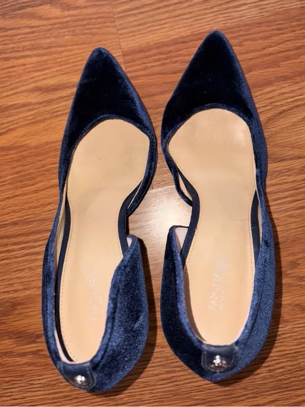 Michael Kors Blue Velvet Women's heels with Cutout Detail - Image 4