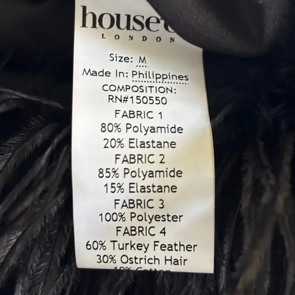 NWT‎ House of CB Fionula Strapless Feather Hem Midi Dress Size M Black - Image 6