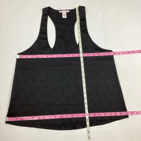 Victoria’s Secret Black Satin Sleep Tank Top Medium - Image 5