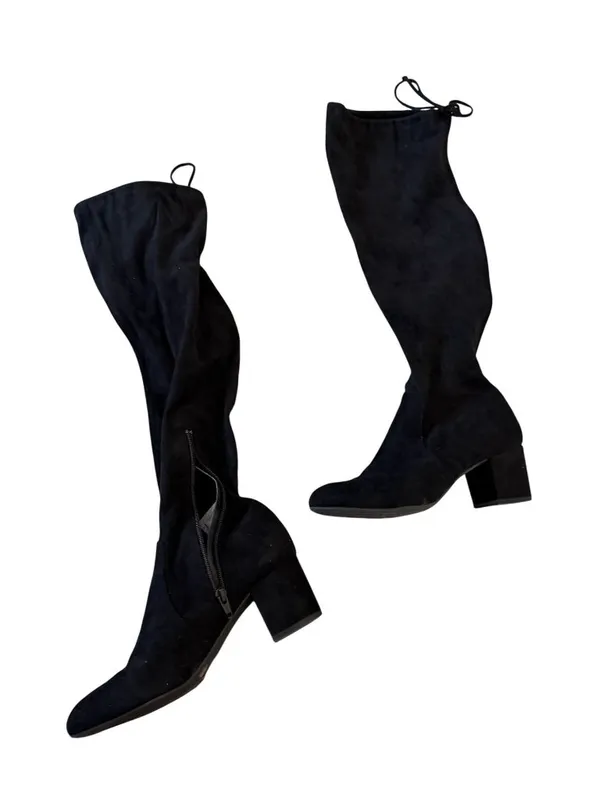 GIANNI BINI Trillia Black Faux Suede Pull On Boots Size 7.5 - Image 2