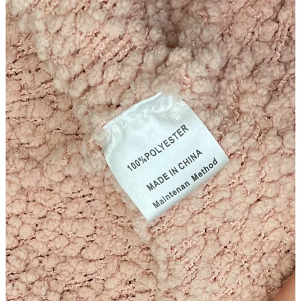 Merokeety Cardigan Size Large Peach Soft Popcorn Knit Boucle Sweater Cozy Chic - Image 6