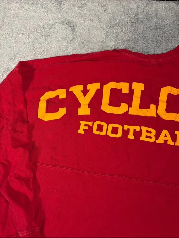 Iowa state Cyclone Football Red Long Sleeve Tee press box large - Image 3