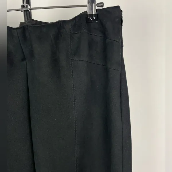Zara Basic Black Faux Suede Tapered Ankle Zip Mid Rise Elastic‎ Waist Leggings - Image 2