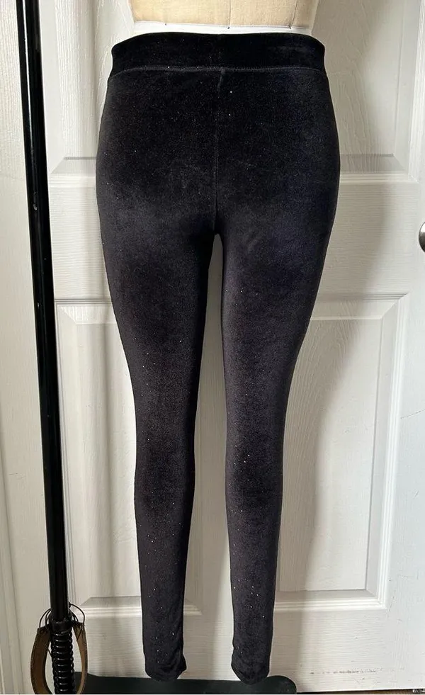 PINK Victoria's Secret Black Sparkle Leggings - Image 3