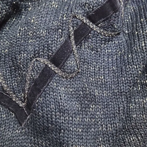 Vintage embroidered‎ black gold metallic sweater Mock-neck size 44/22W fits L-XL - Image 7