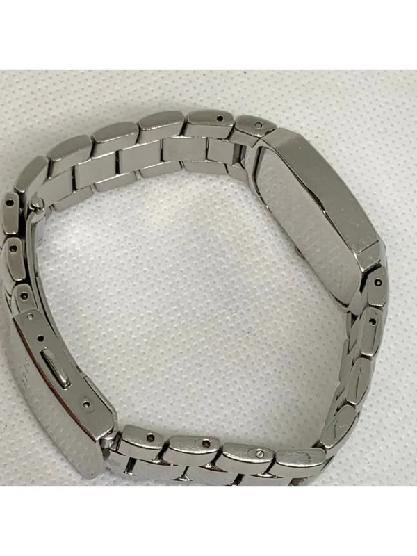 Vintage guess steel women watch silver tone 21mm quartz links 6.5” running - Image 8
