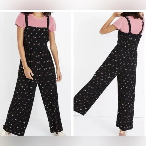 Madewell Smocked Crop Wide Leg Jumpsuit in Floral Toss - Image 13