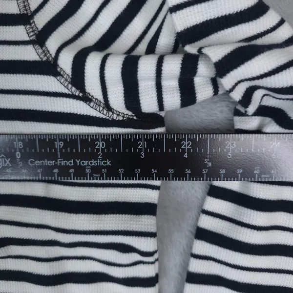 Crazy Horse Striped Waffle Knit Thermal Shirt Women Medium Navy Blue White - Image 13