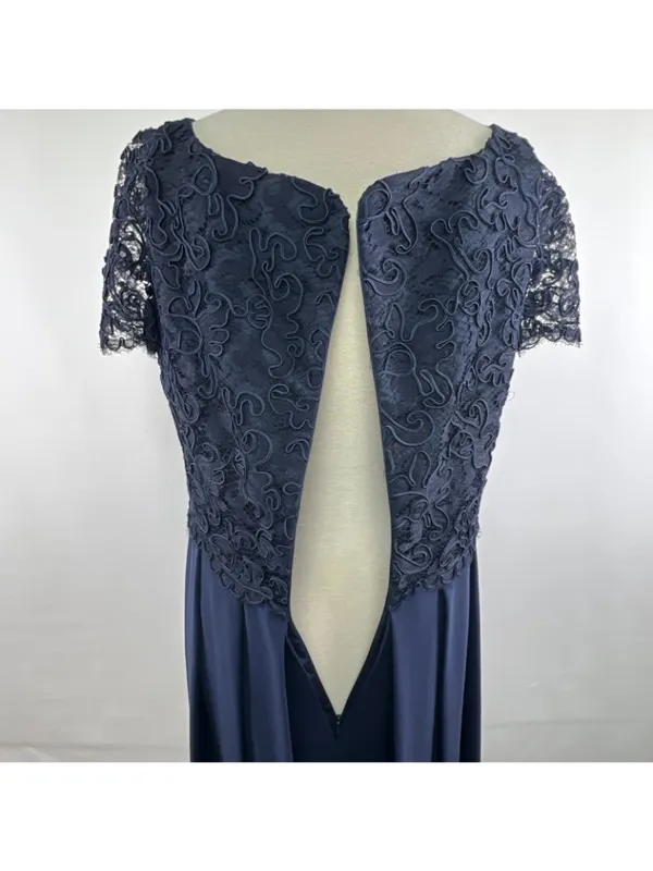 Joanna Mastroianni Sz 14 100% Silk Navy Mini Dress Cocktail Bergdorf Goodman USA - Image 6