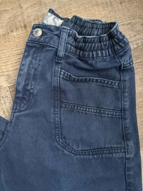 Free People Platoon Denim Cargo Joggers Washed Blue Sz XS - Image 4