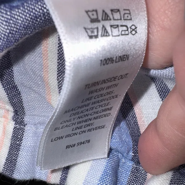 artisan ny‎ linen dress Blue White Stripe V Neck Sleeveless Medium - Image 5