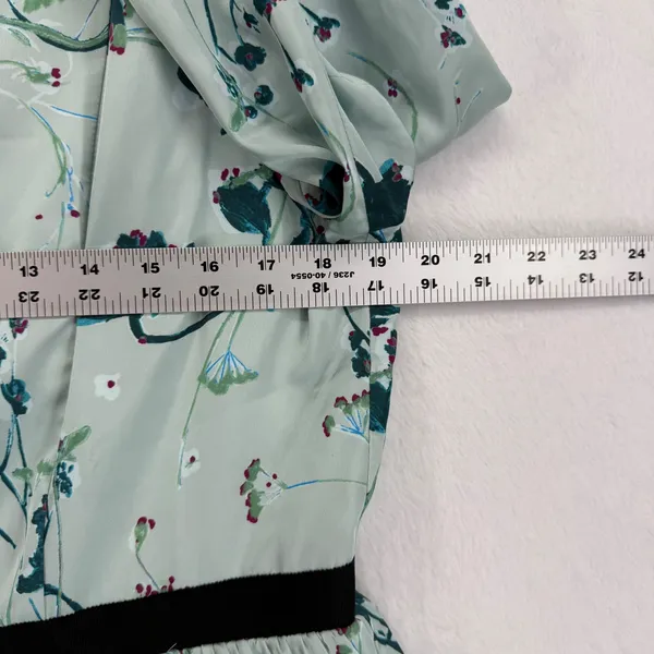 Tuckernuck Floral Tiered Dress Long Sleeve Womens XL Green Black‎ Trim READ - Image 2