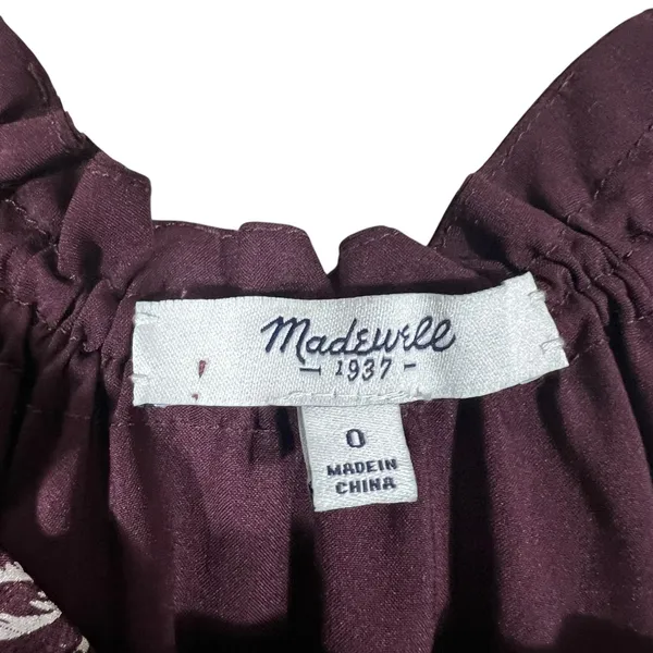Madewell Dream Drift Overlay Palm Tree Halter Dress 100% Silk Plum Purple Size 0 - Image 6